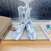 NB White and Gray Sneakers Cowhide