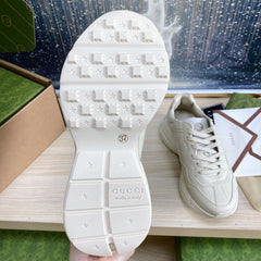 GG COUPLE TRAINER WHITE CALFSKIN WITH CAPYBARA ICON