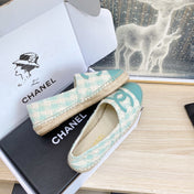 CC ESPADRILLES PLATFORM IN PASTEL BLUE TWEED