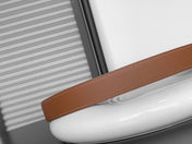 HM REVERSIBLE BLACK AND BRONZE BROWN LEATHER STRAP 32 MM SILVER HARDWARE