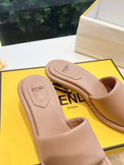 FF Baguette Slides Women 45 Nappa Leather Light Brown