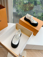 RUBY FLAT MARY JANE IN WHITE PATENT CALFSKIN