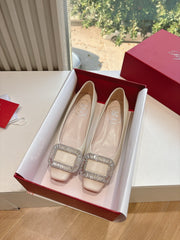 BELLE VIVIER BALLERINAS IN PARCHMENT BEIGE SMOOTH LAMBSKIN