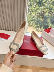 BELLE VIVIER BALLERINAS IN PARCHMENT BEIGE SMOOTH LAMBSKIN