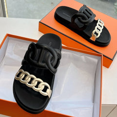 EXTRA SANDAL IN BLACK MIX SILVER CALFSKIN
