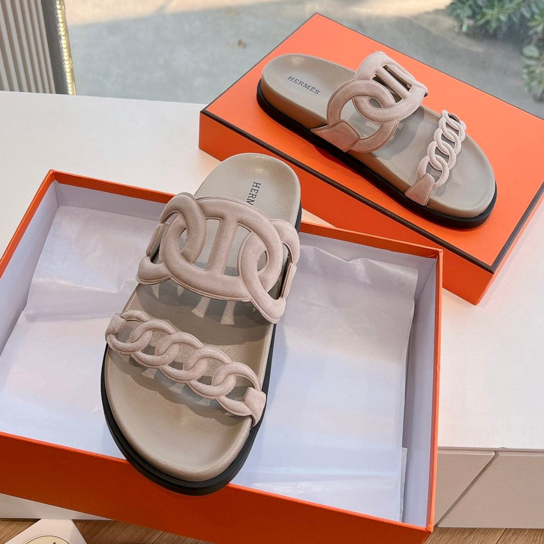 EXTRA SANDAL IN NUDE BEIGE SUEDE