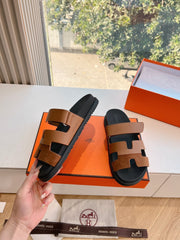 CHYPRE SANDAL IN BRONZE BROWN SUEDE AND CALFSKIN