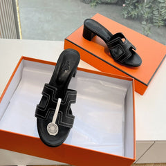 0ASIS SANDAL IN BLACK MIX WHITE CALFSKIN