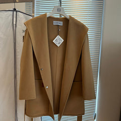 Loewe Coat Khaki Brown Cashmere