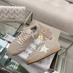 BALL STAR SNEAKERS WITH WHITE STAR IN BEIGE WOOL
