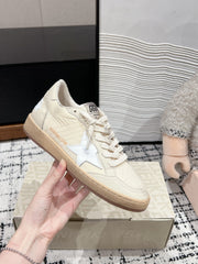 BALL STAR SNEAKERS BEIGE CALFSKIN WITH WHITE STAR