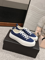 LACE-UP SNEAKERS IN NAVY BLUE CANVAS