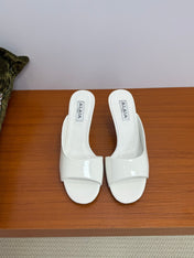 ALAIA WEDGE SANDALS 25S IN WHITE LAMBSKIN