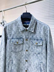 LV SHIRT JACKET IN WHITE BLUE MONOGRAM DENIM 239126