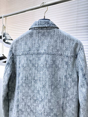 LV SHIRT JACKET IN WHITE BLUE MONOGRAM DENIM 239126