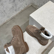 HADDOCK LACE-UP ANKLE BOOT IN WALNUT BROWN SUEDE