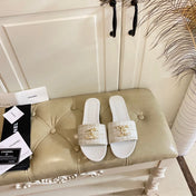 SLIPPERS IN WHITE CREAM TWEED MULE