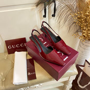 GUCCI 26S SLINGBACK 55 MM IN RED CALFSKIN