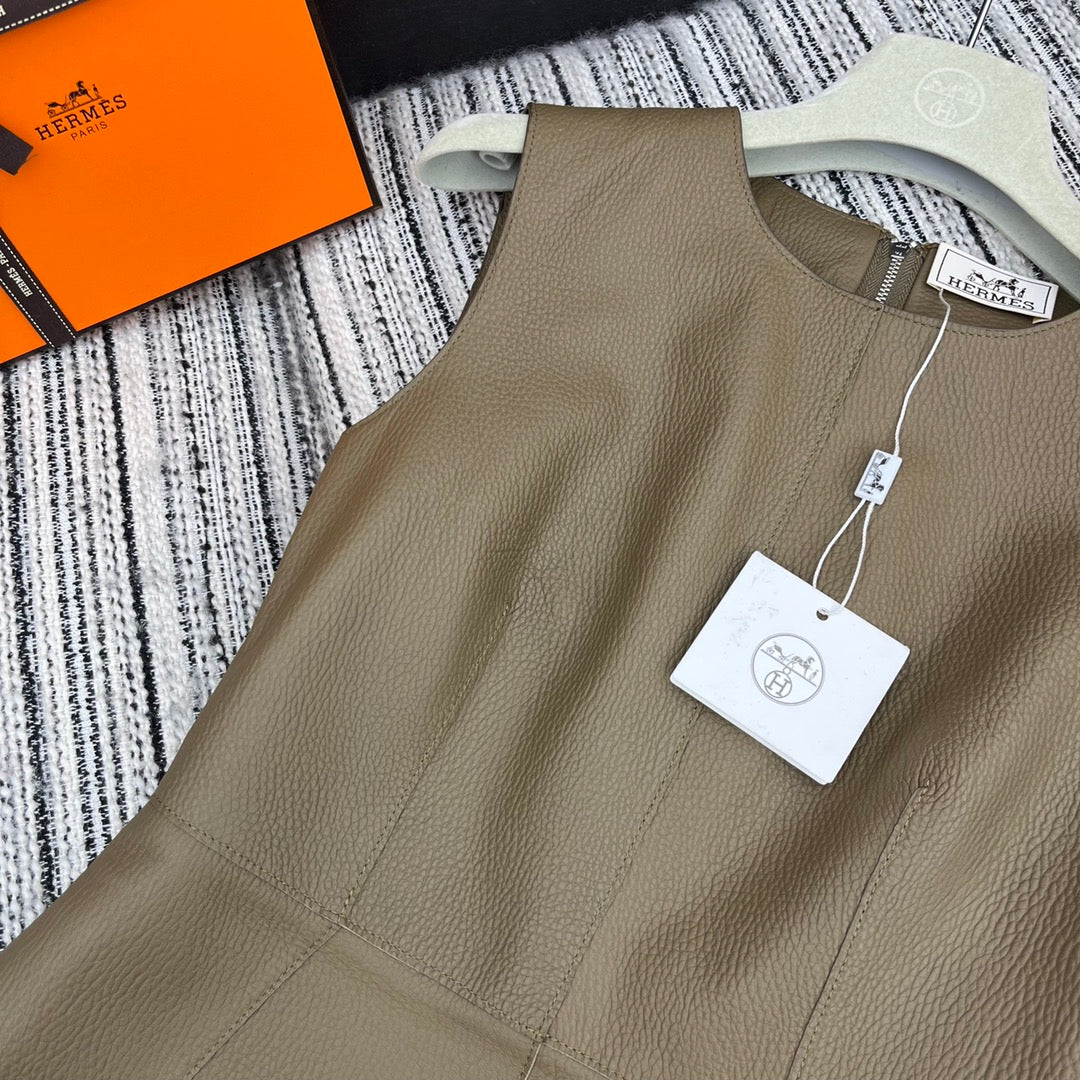 HERMES 25S ROUND-NECK VEST DRESS 255