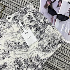 Dior 25C Short Toile de Jouy Scotland Pattern 228386