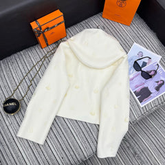 HERMES 25S REVERSIBLE SHORT CASHMERE HOODED COAT 012