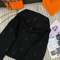 HERMES 25S REVERSIBLE SHORT CASHMERE HOODED COAT 013