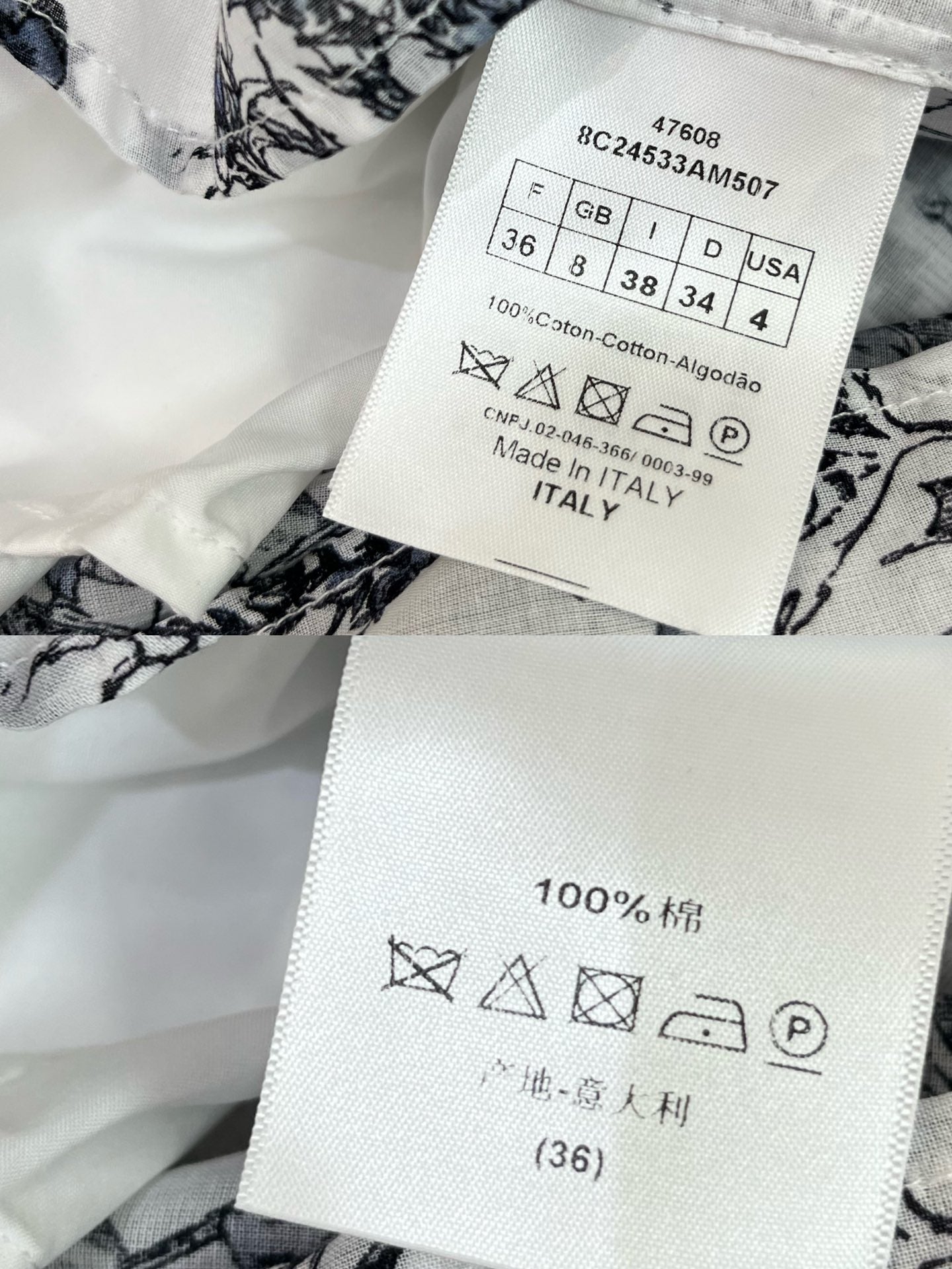 DIOR SHIRT DRESS WITH STAND COLLAR 198035