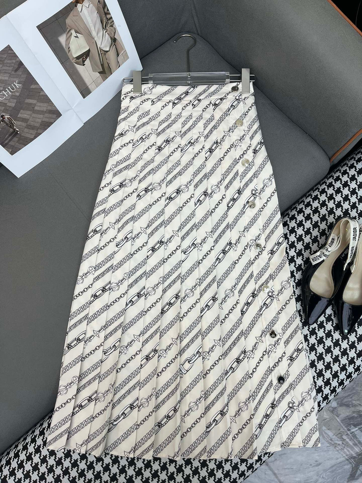 LV PRINTED PLEATED SKIRT 205961