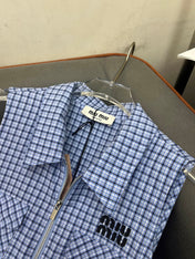 SLEEVELESS CHECKED DRESS WITH MATCHING BELT