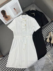 ROUND-NECK SHORT-SLEEVE DRESS 253297