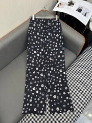 ALL-OVER LOGO PRINTED PANTS WITH STRETCH WAIST