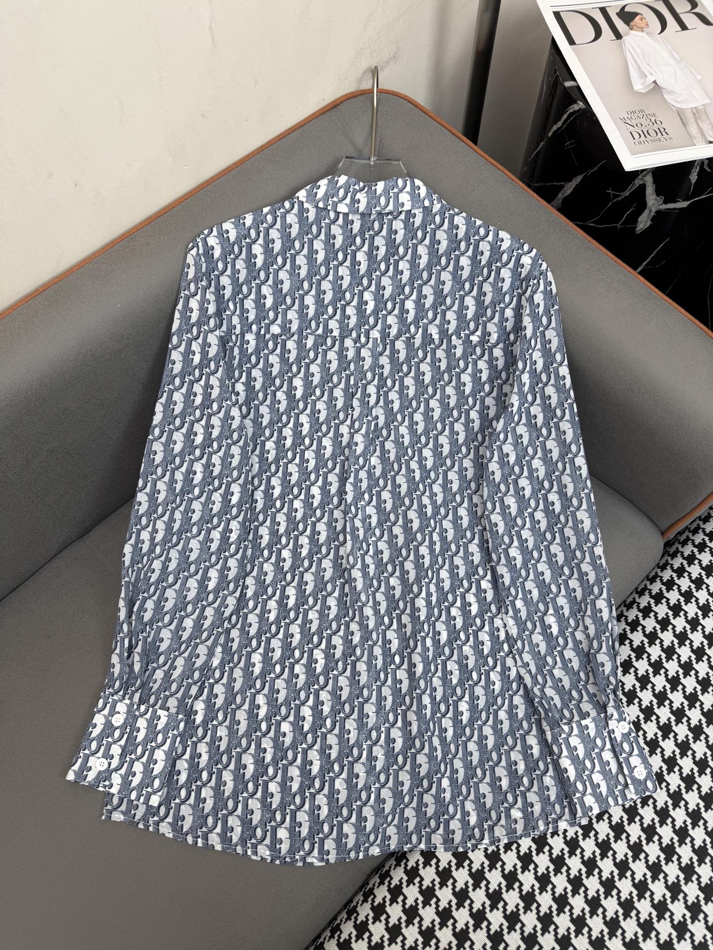 DIOR SHIRTS MONOCHROME PRINTED FABRIC 266699