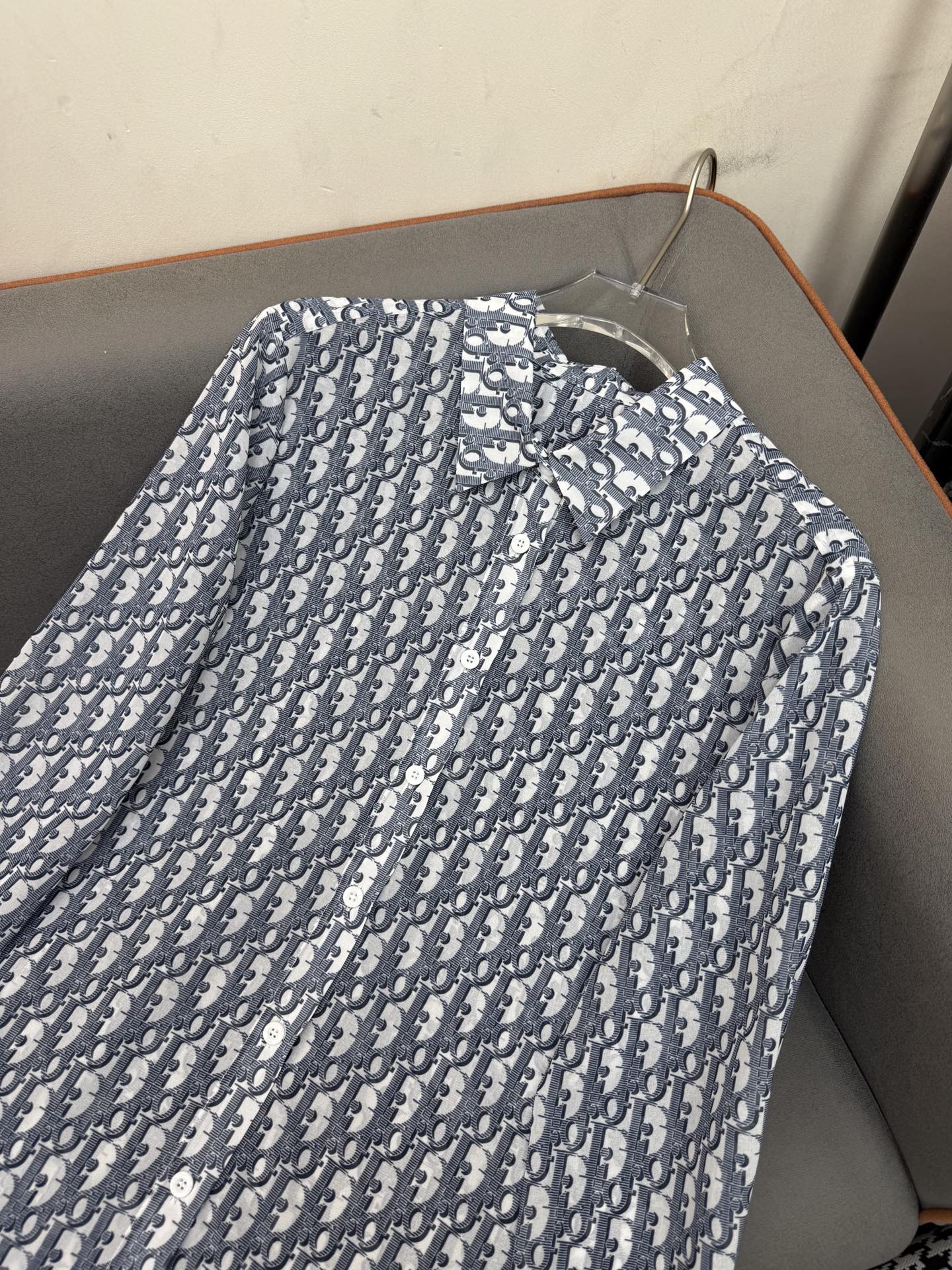 DIOR SHIRTS MONOCHROME PRINTED FABRIC 266699