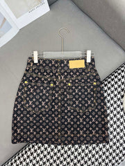 LV NEW STYLE DENIM SKIRT WITH FRONT CENTER ZIPPER 269062