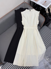 LV SLEEVELESS DRESS WITH BELTED WAIST 269125