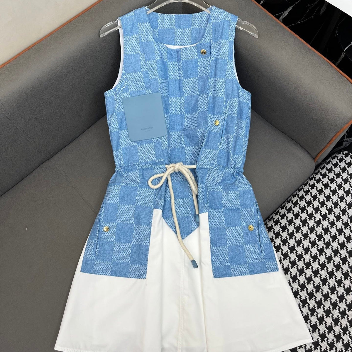 LV TANK DRESS BLUE 25S IN POLYESTER 266630