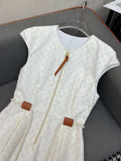 LV FRONT ZIP SLEEVELESS DRESS 25S IN POLYESTER 266640