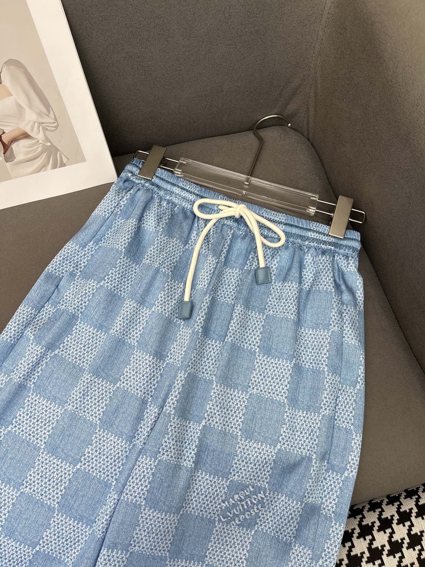 LV T SHIRT AND WIDE LEG PANTS SET BLUE 25S IN POLYESTER 266642