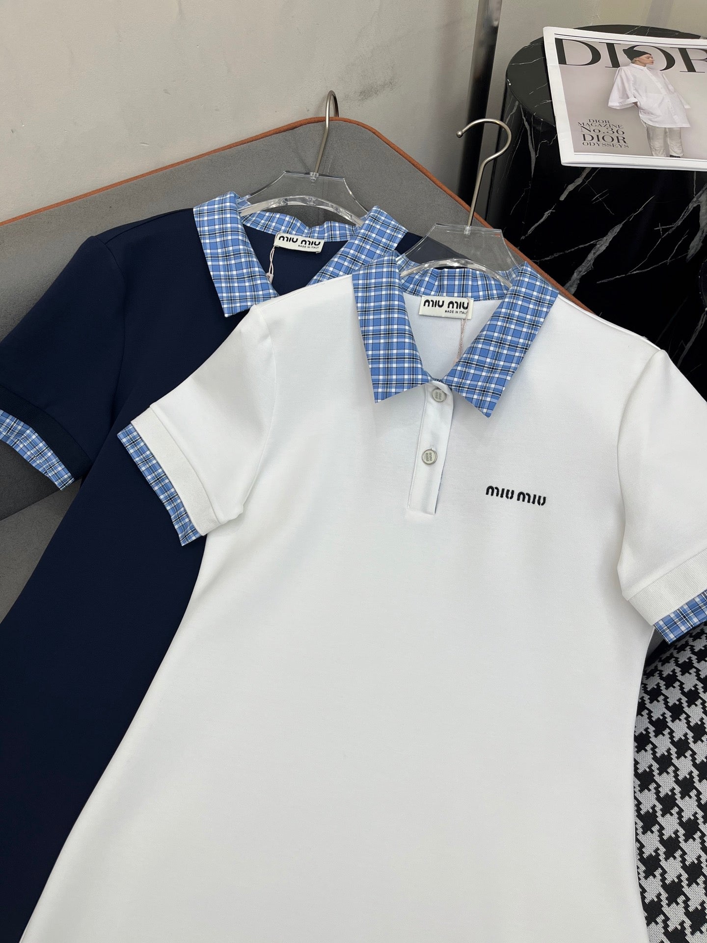 POLO SHIFT DRESS PLAID DESIGN PIQUÉ COTTON 266701