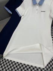 POLO SHIFT DRESS PLAID DESIGN PIQUÉ COTTON 266701