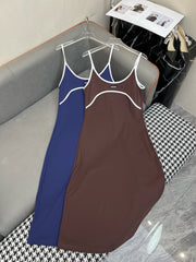MIUMIU COTTON SPAGHETTI STRAP DRESS 269083