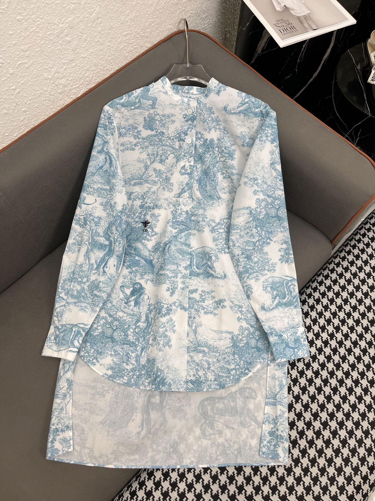 DIO LONG SLEEVE SHIRT WITH MANDARIN COLLAR 25S IN POLYESTER 266663