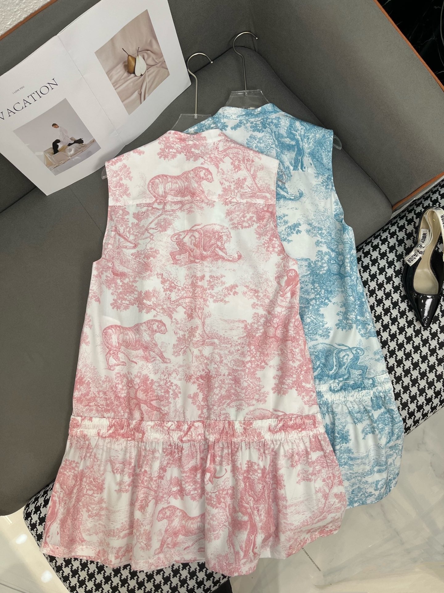 DIOR TIMELESS HIGH-NECK MIDI SILK FABRIC