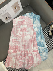 DIOR TIMELESS HIGH-NECK MIDI SILK FABRIC