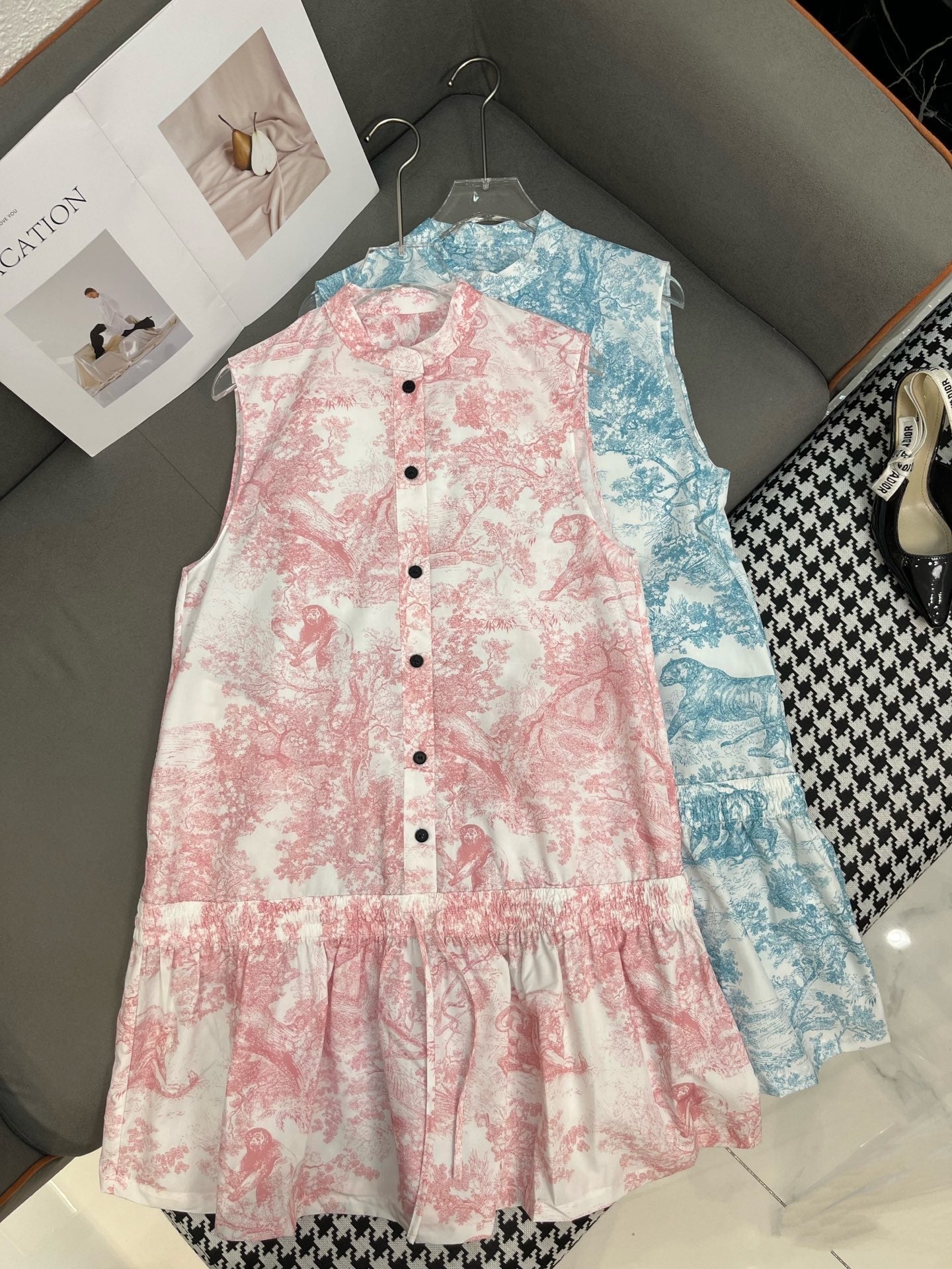 DIOR TIMELESS HIGH-NECK MIDI SILK FABRIC