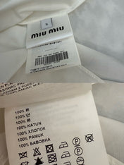 MM LONG DRESS IN WHITE TEXTURED FABRIC WITH BELT