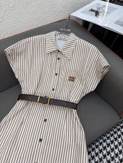 MM STRIPED LAPEL DRESS 25S IN POLYESTER 266615