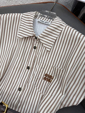 MM STRIPED LAPEL DRESS 25S IN POLYESTER 266615