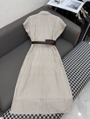 MM STRIPED LAPEL DRESS 25S IN POLYESTER 266615