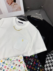 LV NEW T-SHIRT AND SHORTS SET WITH GOLD HARDWARE DETAILS